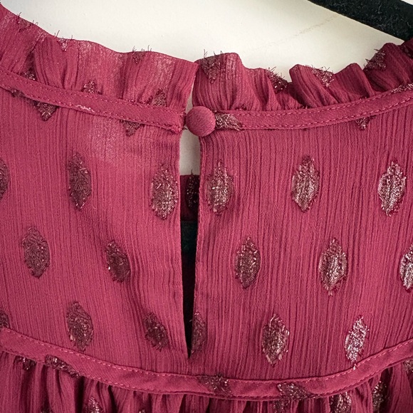 LOFT Burgundy Textured Blouse - Picture 5 of 6